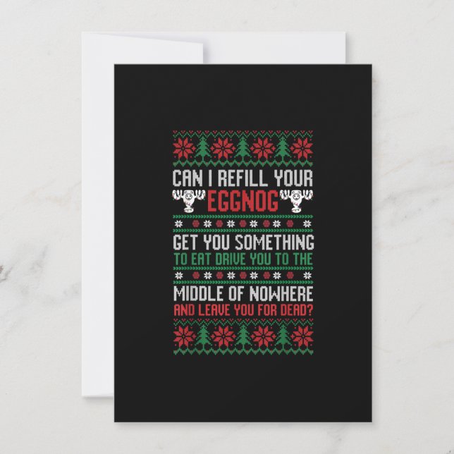 Funny Christmas Saying Can I Refill Your Eggnog Ug Inbjudningar (Framsida)