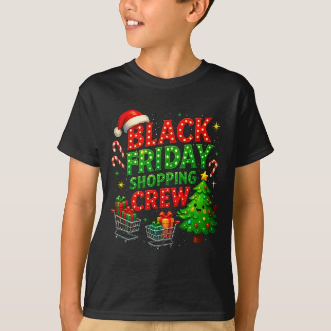 Funny Christmas Shopng Crew  T Shirt (Framsida)