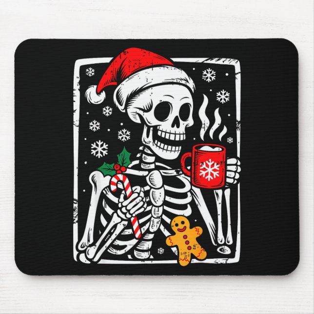 Funny Christmas Skeleton Hot Chocolate Xmas Men Wo Musmatta (Framsidan)