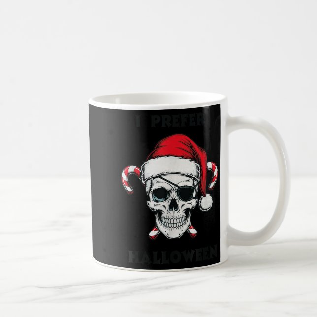 Funny Christmas Skeleton I Prefer Halloween  Kaffemugg (Höger)