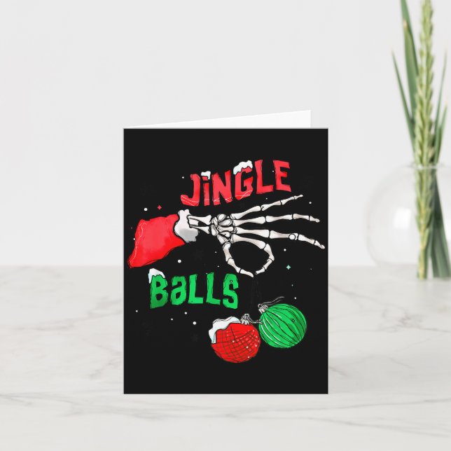 Funny Christmas Skeleton Jingle Funny Xmas Matchin Kort (Framsida)