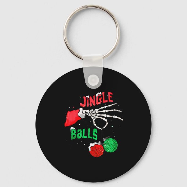 Funny Christmas Skeleton Jingle Funny Xmas Matchin Nyckelring (Framsida)