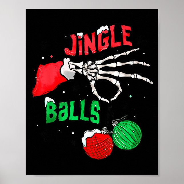 Funny Christmas Skeleton Jingle Funny Xmas Matchin Poster (Framsidan)