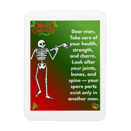 Funny Christmas Skeleton Wishes for man Magnet