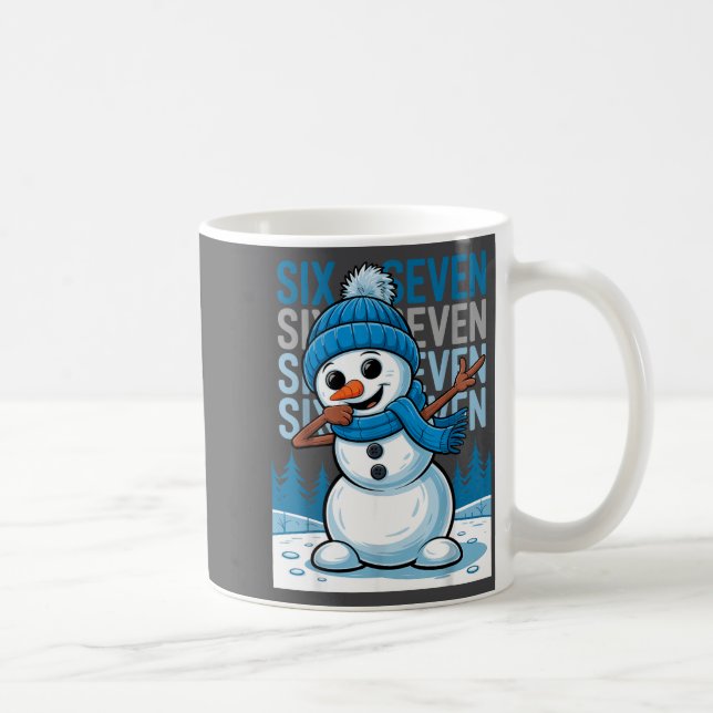 Funny Christmas Snowman Dabbing Xmas Dab Six Seven Kaffemugg (Höger)