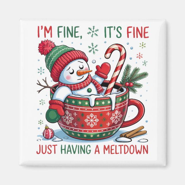 Funny Christmas Snowman Magnet (Framsidan)