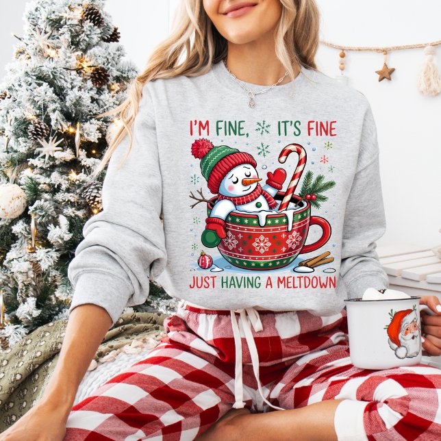 Funny Christmas Snowman Sweatshirt T Shirt (Personalize this cute Funny Christmas Snowman sweatshirt. )