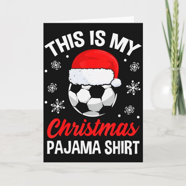 Funny Christmas Soccer Ball Pajama Pj Outfit Men W Kort (Framsida)
