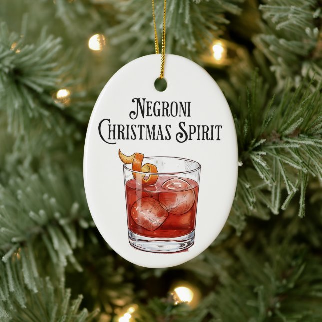 Funny Christmas Spirit Negroni Holiday Cocktail  Julgransprydnad Keramik (Träd)