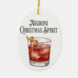Funny Christmas Spirit Negroni Holiday Cocktail Julgransprydnad Keramik