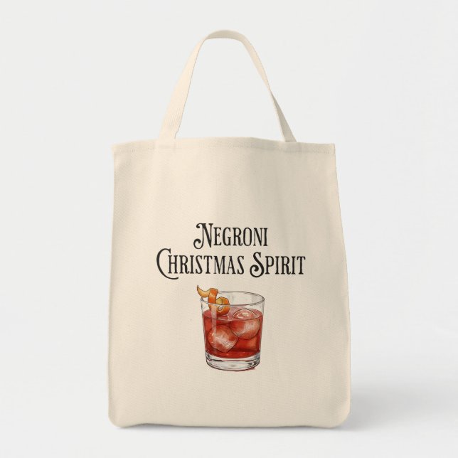 Funny Christmas Spirit Negroni Holiday Cocktail  Tygkasse (Framsidan)