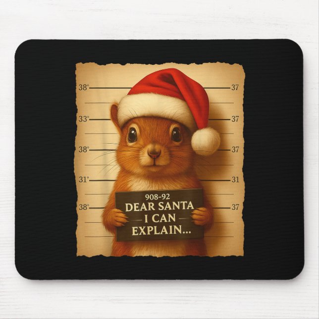 Funny Christmas Squirrel - Cute Squirrel Santa Hat Musmatta (Framsidan)