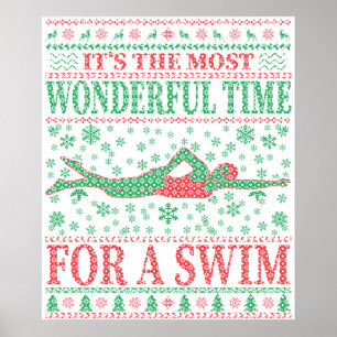 FUNNY CHRISTMAS SWIMMAS SWIMMES QUOTES UGLY SWEATE POSTER