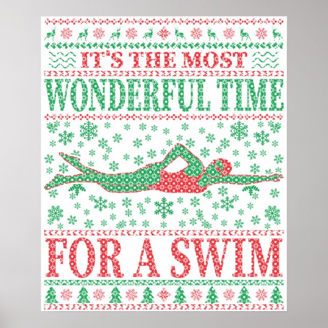 FUNNY CHRISTMAS SWIMMAS SWIMMES QUOTES UGLY SWEATE POSTER (Framsidan)