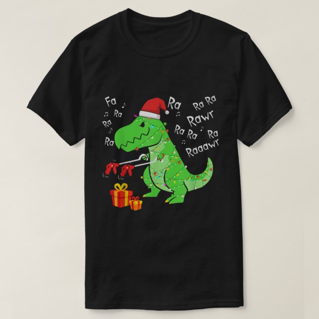 Funny Christmas T-Rex Dinosaur Design T Shirt (Design framsida)