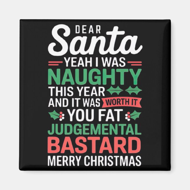 Funny Christmas T Shirt  Magnet (Framsidan)
