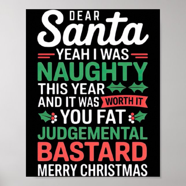 Funny Christmas T Shirt  Poster (Framsidan)