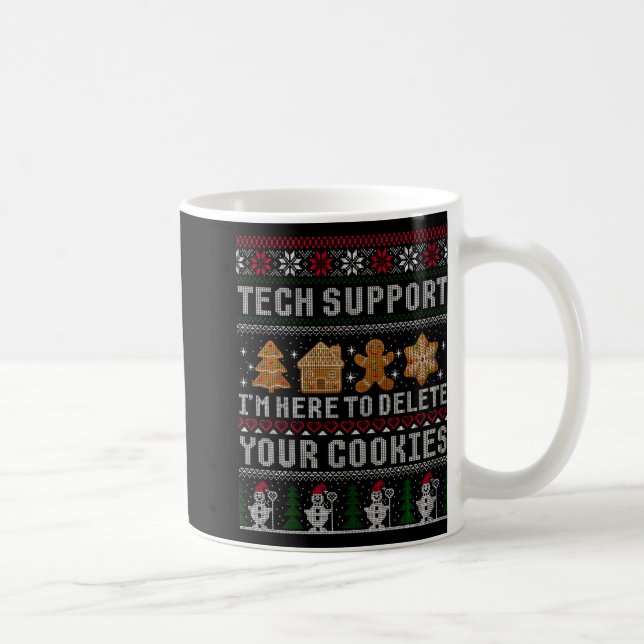 Funny Christmas Tech Suprt Computer T Shirt  Kaffemugg (Höger)