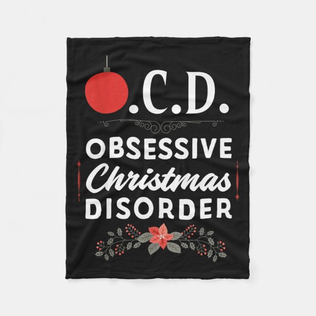 Funny Christmas Tees &amp; Tm. Obsessive Christmas Fleecefilt (Framsidan)