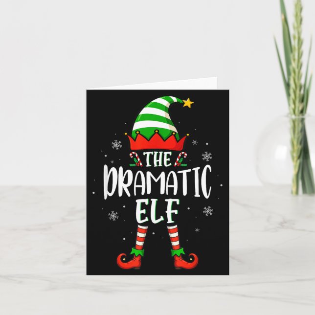Funny Christmas The Dramatic Elf Family Matching X Kort (Framsida)