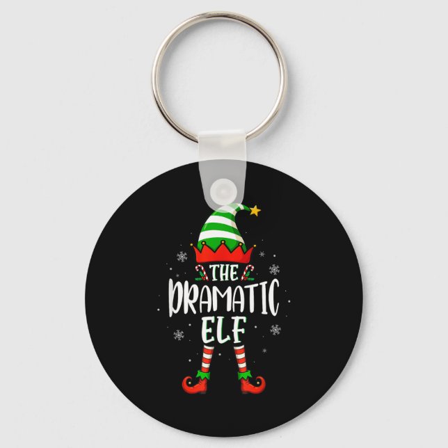 Funny Christmas The Dramatic Elf Family Matching X Nyckelring (Framsida)