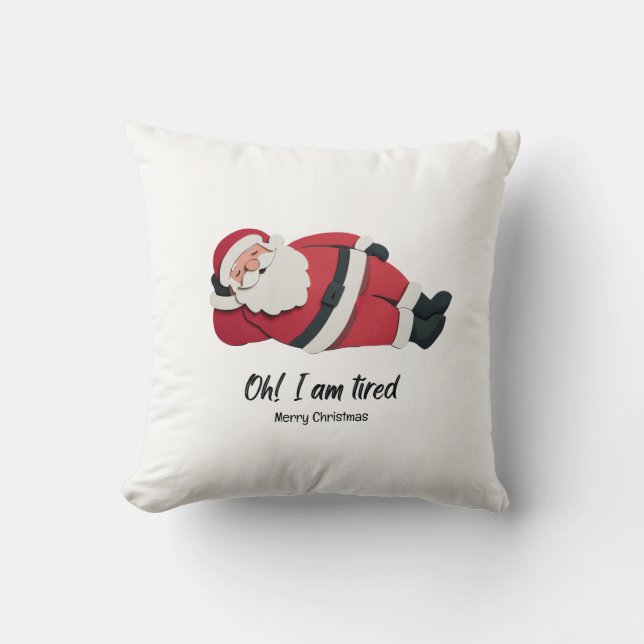  Funny christmas throw pillow santa humorous cute Kudde (Framsida)
