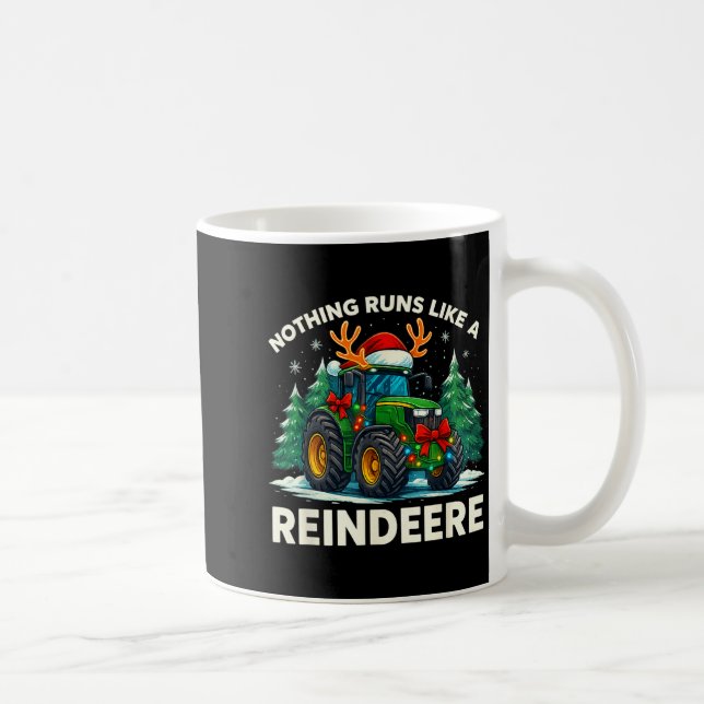 Funny Christmas Tractor Nothing Runs Like A Reinde Kaffemugg (Höger)