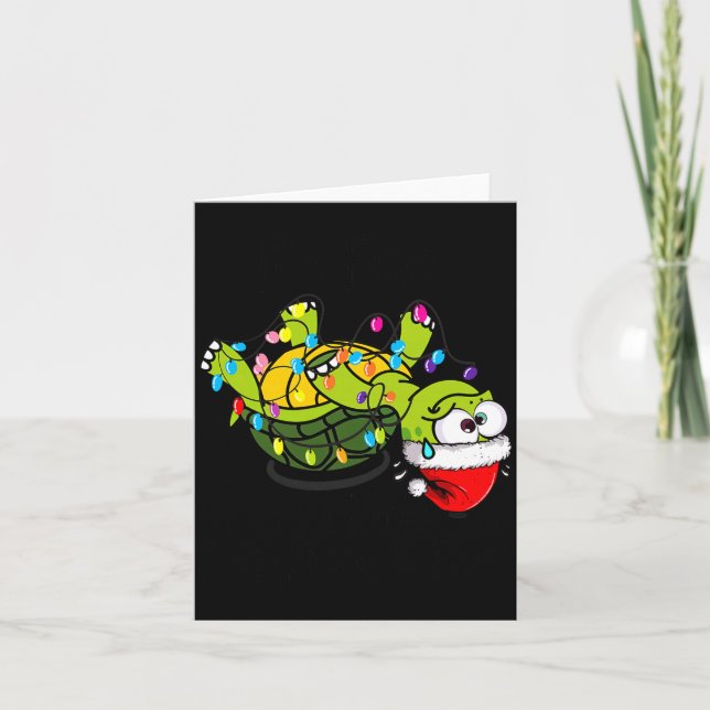 Funny Christmas Turtle It's Fine I'm Fine Everythi Kort (Framsida)