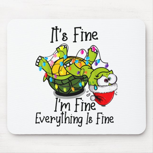 Funny Christmas Turtle It's Fine I'm Fine Everythi Musmatta (Framsidan)