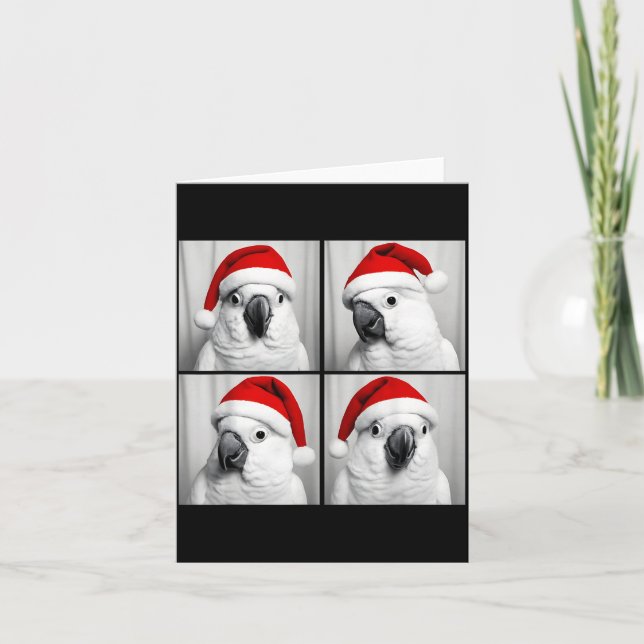 Funny Christmas Umbrella Atoo Santa Photo Booth Pa Kort (Framsida)