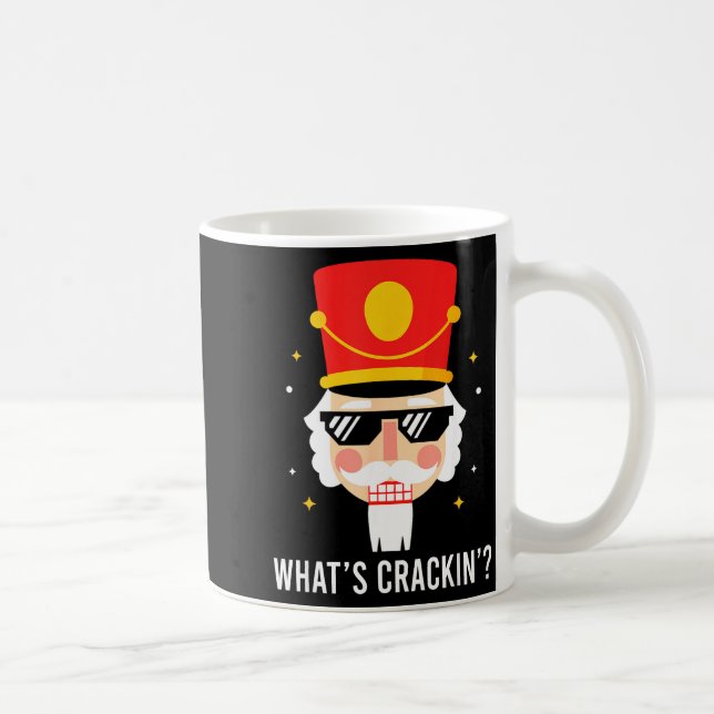 Funny Christmas Whats Crackin Nutcracker Men Kids  Kaffemugg (Höger)