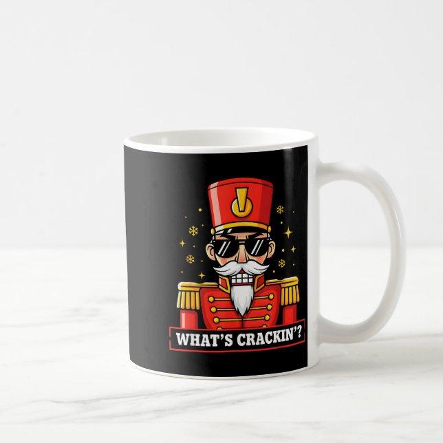 Funny Christmas Whats Crackin Nutcracker Men Kids  Kaffemugg (Höger)