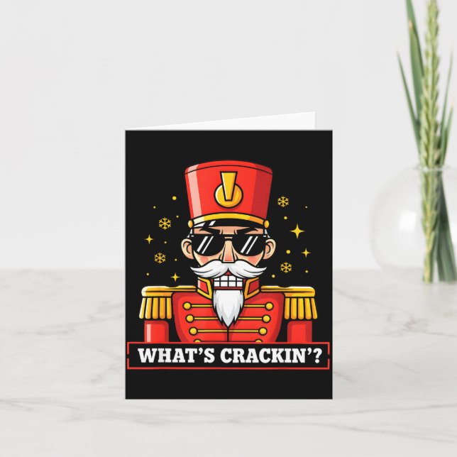 Funny Christmas Whats Crackin Nutcracker Men Kids  Kort (Framsida)