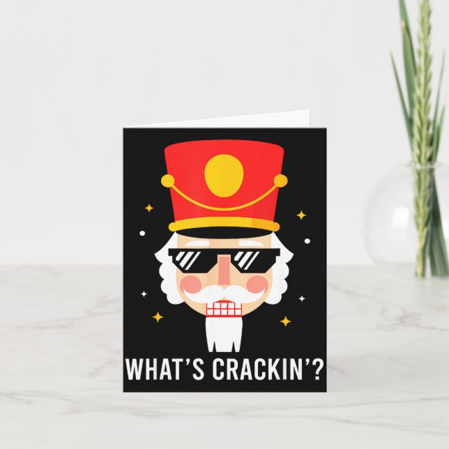 Funny Christmas Whats Crackin Nutcracker Men Kids  Kort (Framsida)