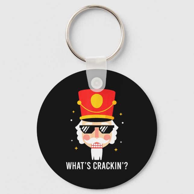 Funny Christmas Whats Crackin Nutcracker Men Kids  Nyckelring (Framsida)