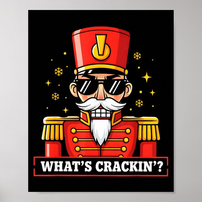 Funny Christmas Whats Crackin Nutcracker Men Kids  Poster (Framsidan)
