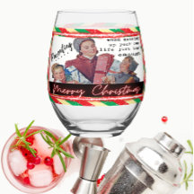Funny Christmas Wine Glass Retro Best Friend Paren