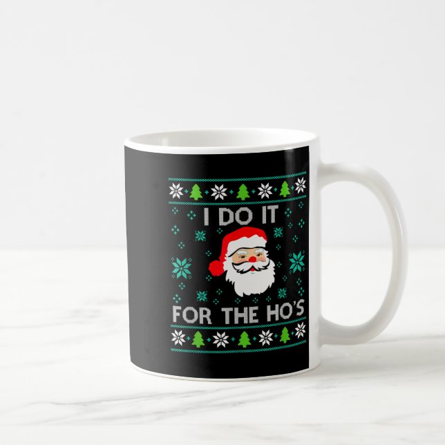 Funny Christmas Xmas Inappropriate Santa I Do It F Kaffemugg (Höger)
