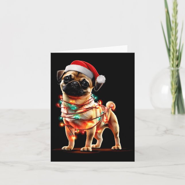Funny Chug Christmas Graphics Dog Lights Lover  Kort (Framsida)