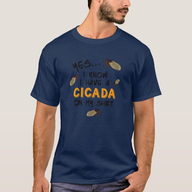 Funny Cicada Meme T Shirt (Framsida)