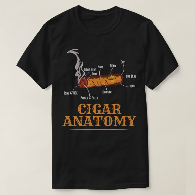 Funny Cigar Anatomy Smoker Cigars Whisky Älskare M T Shirt (Design framsida)