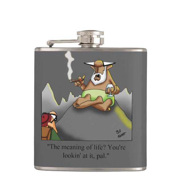 Funny Cigar Humor Flask Gift Fickplunta (Framsidan)