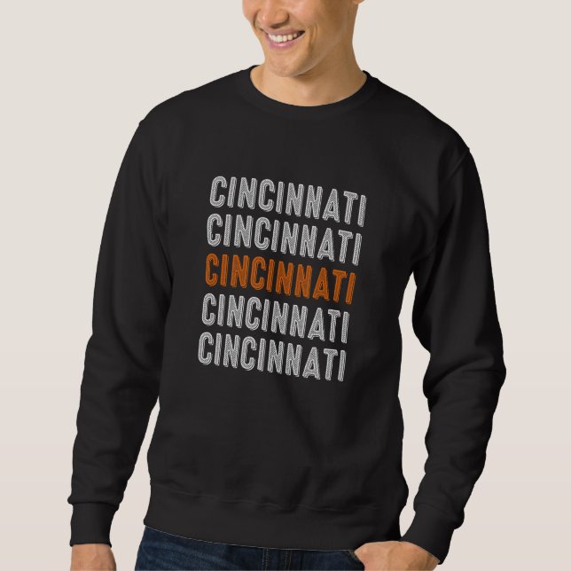 Funny Cincinnati Lång Ärmad Tröja (Framsida)