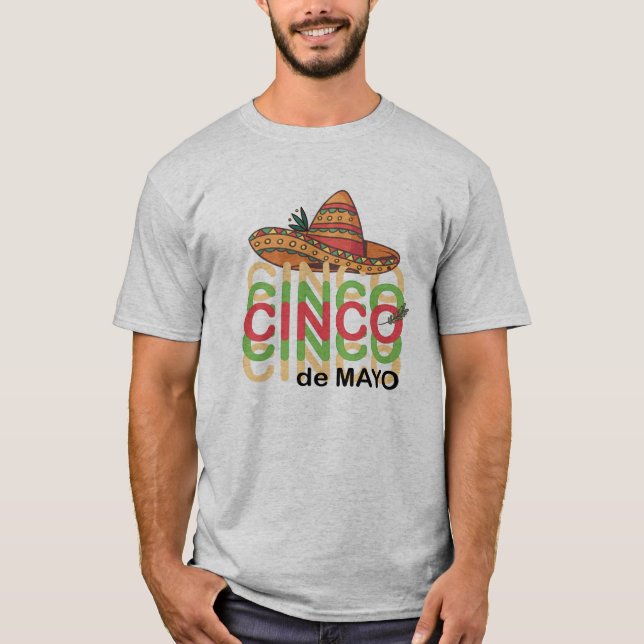 Funny Cinco de Drinko Cinco de Mayo Drinking T Shirt (Framsida)