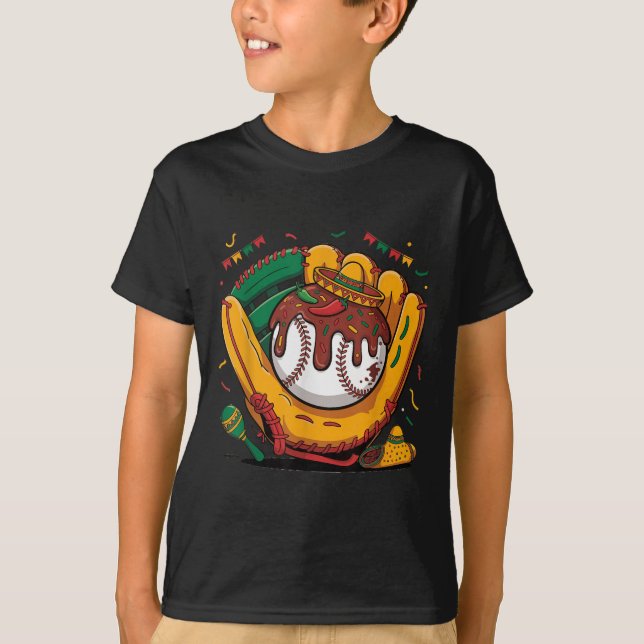 Funny Cinco De Mayo Baseball Glove Lets Fiesta 5 D T Shirt (Framsida)