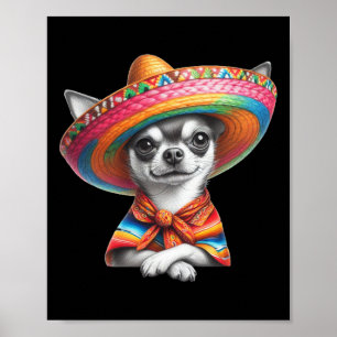 Funny Cinco De Mayo Chihuahua Hund älskare Poster