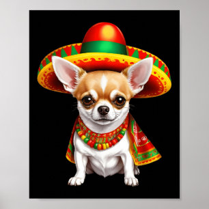 Funny Cinco De Mayo Chihuahua Hundälskares Mexican Poster