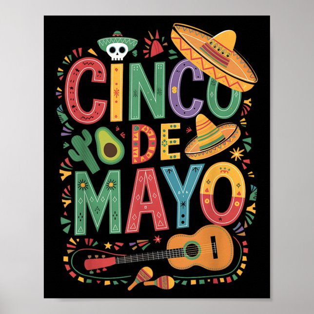 Funny Cinco De Mayo Fiesta Mexican Party 5 De Mayo Poster (Framsidan)