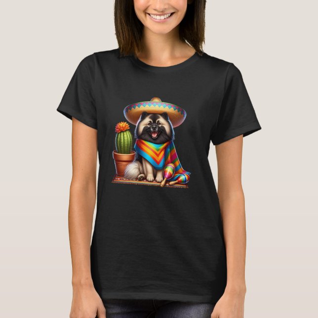 Funny Cinco De Mayo Keeshond Hund Älskare Somber T Shirt (Framsida)