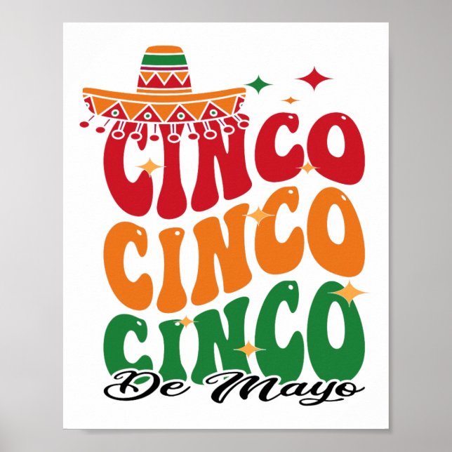 Funny Cinco De Mayo Mexican Fiesta 5 De Mayo Manar Poster (Framsidan)